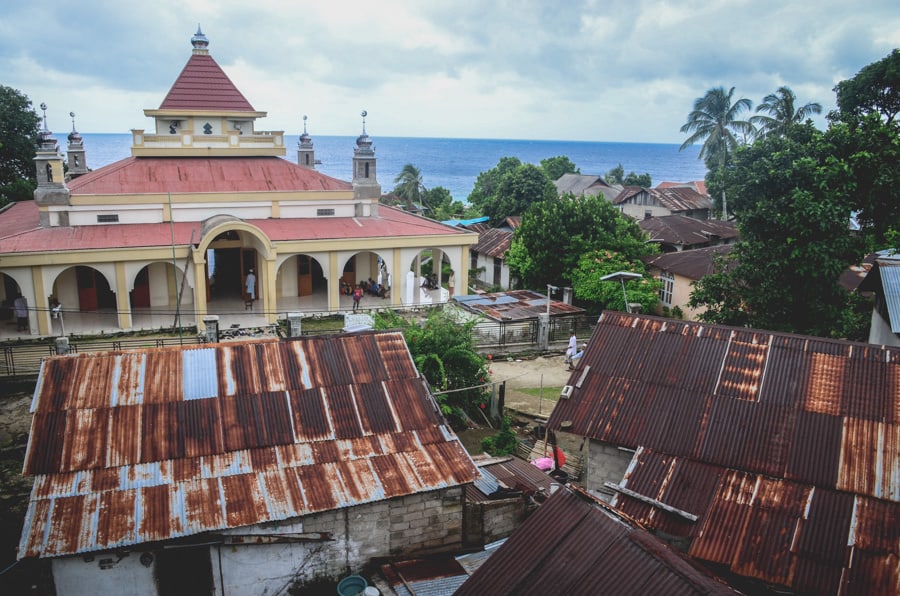 Mosque and tin roofs in Pulau Ai