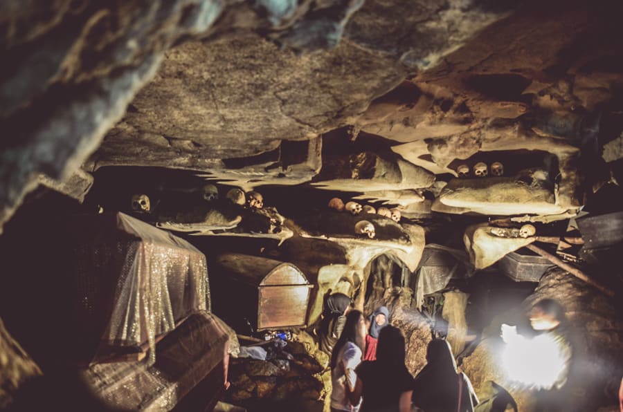A burial cave in Sulawesi