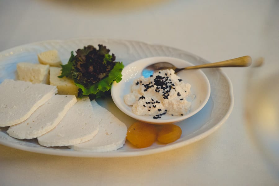 2 day Baku itinerary: Azerbaijan cheese platter at Karvansaray Restaurant in Baku