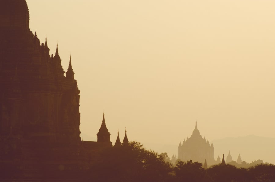 Travel  inspiration: sunset in Bagan, Myanmar