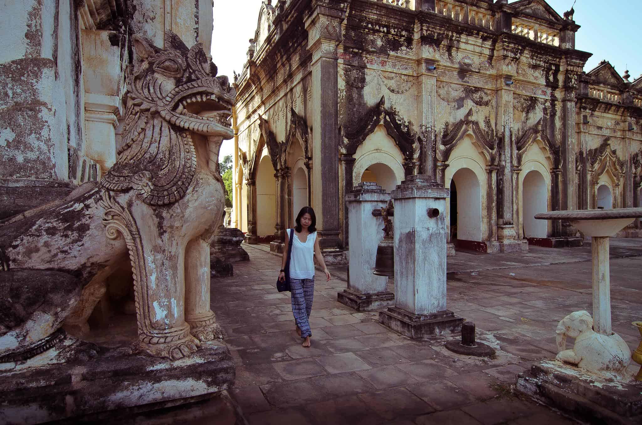 Traveler exploring the temples of Bagan, Myanmar