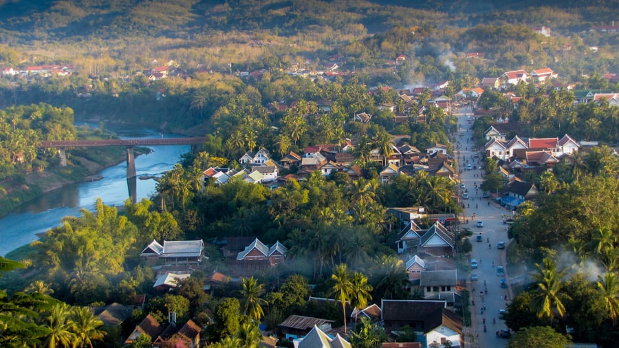 Laos travel photography: the view over Luang Prabang from Phousi Hill