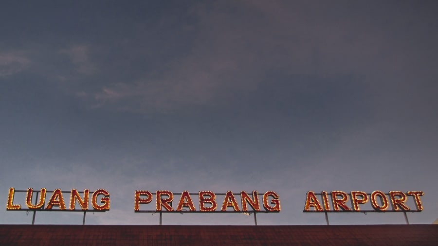 Laos travel photography: Sign of Luang Prabang Airport