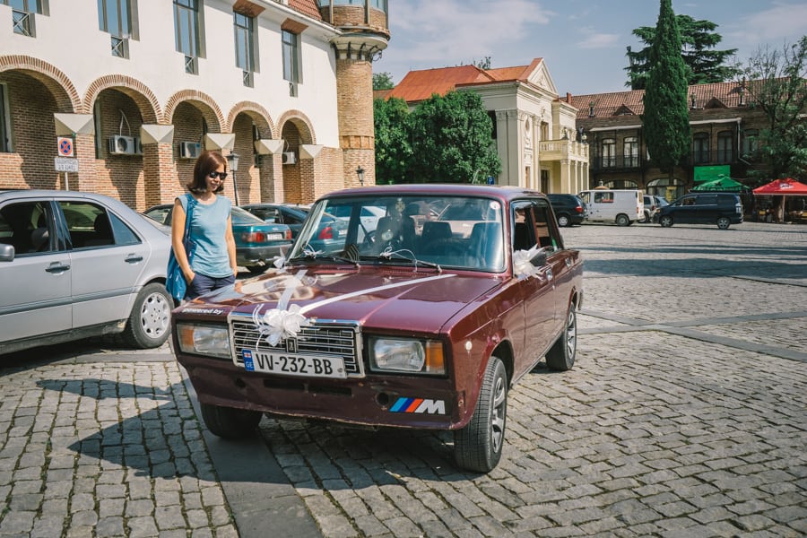 Wedding car in Sighnaghi