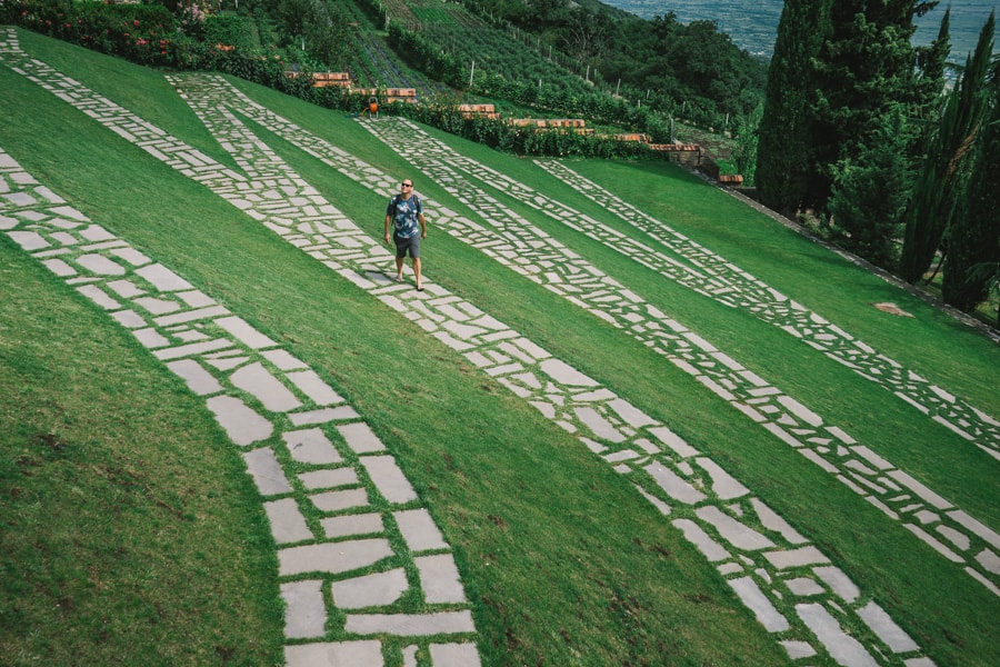 The gardens at Bodbe monastery near Sighnaghi, Georgia