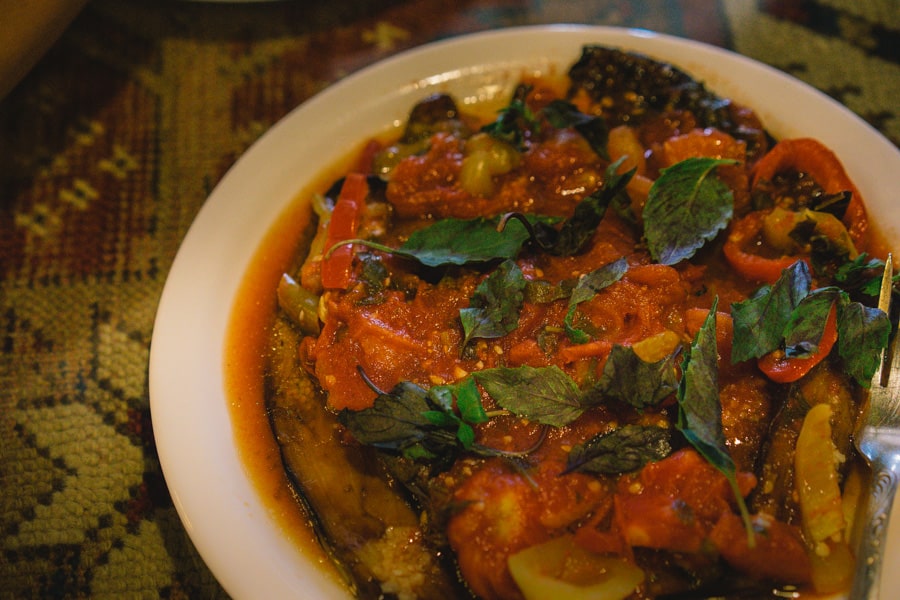 Ajapsandali at Pheasant's Tears restaurant in Sighnaghi, Georgia