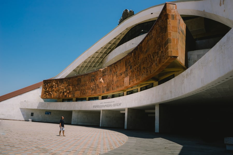 Soviet architecture at Karen Demirchyan Sports and Concerts Complex in Yerevan