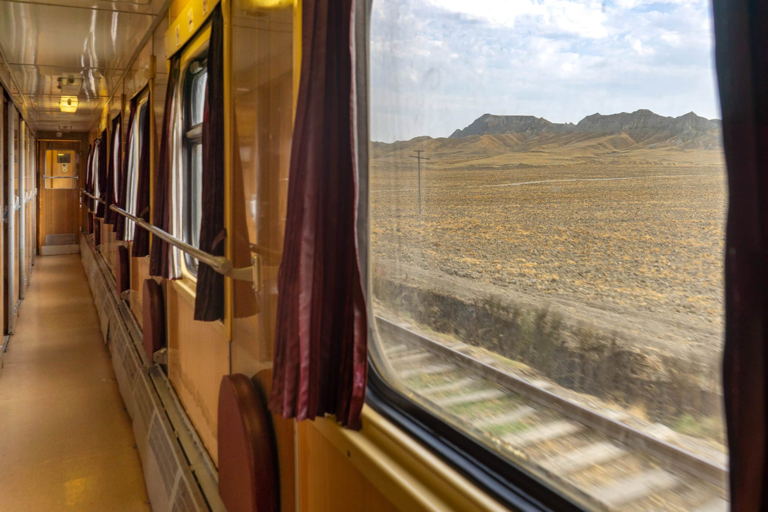 The view from the train window betwen Baku and Sheki, a ride we took during our three week Caucasus trip