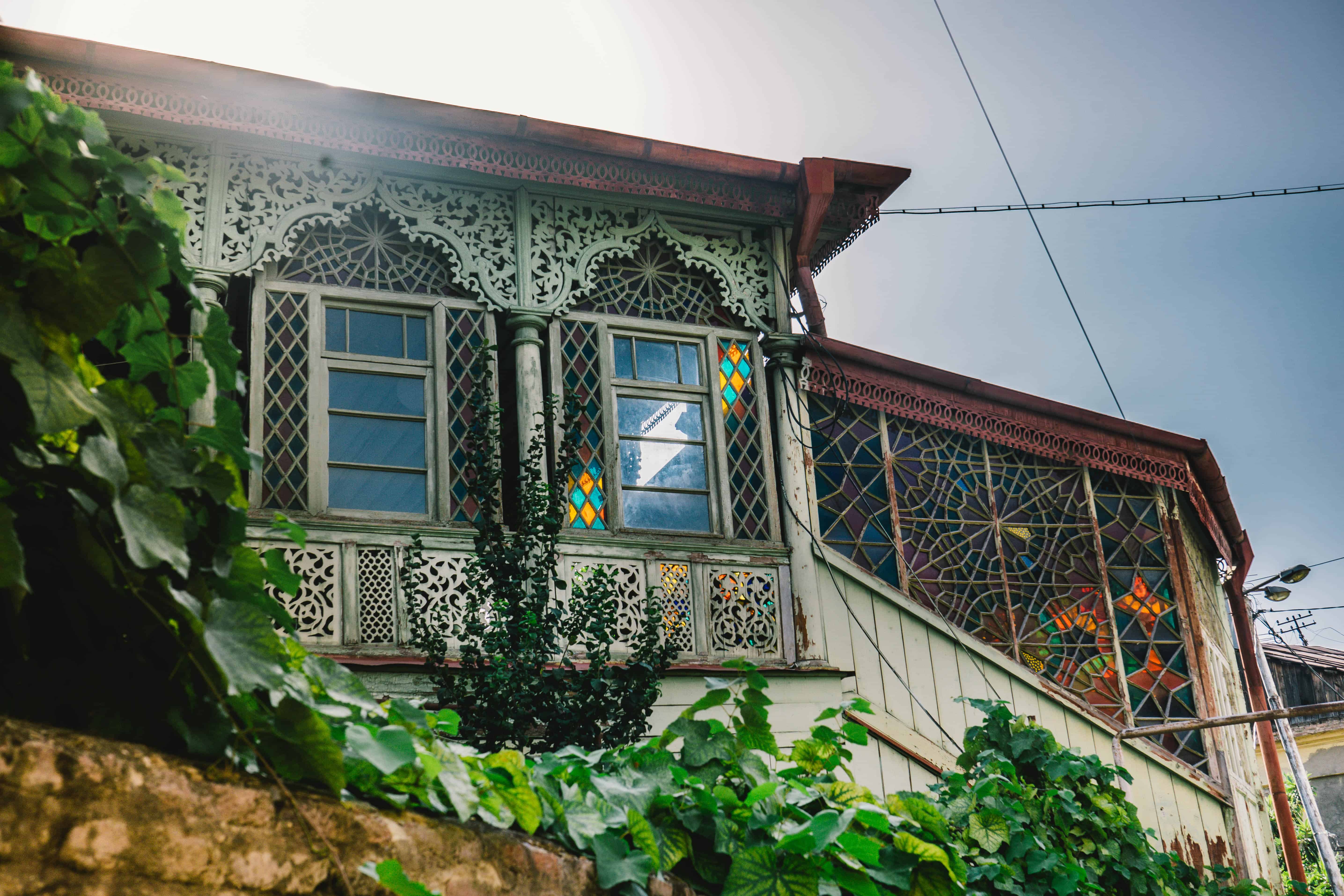 building with stained glass windows in Tbilisi