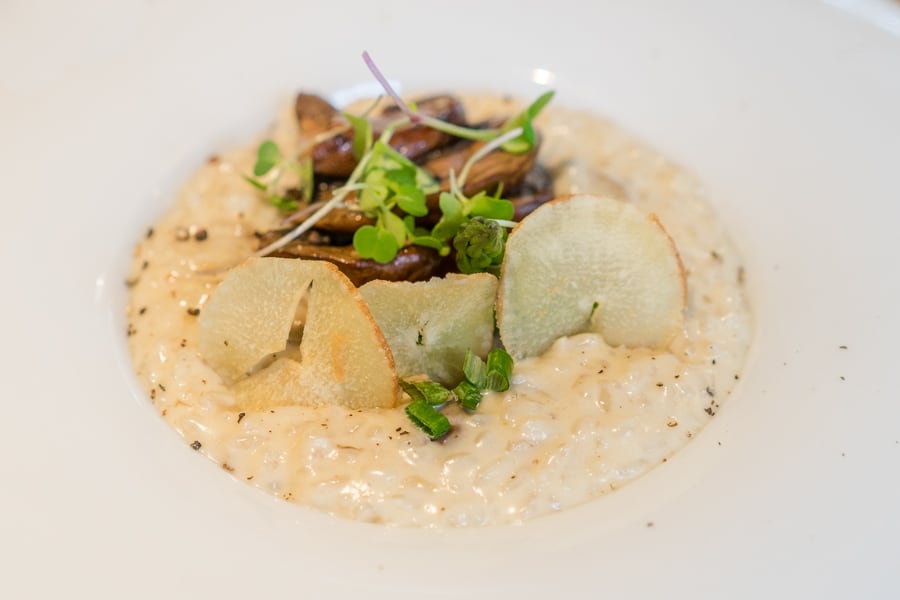 Risotto with idiazabal cheese and mushrooms at La Brunilda in Seville