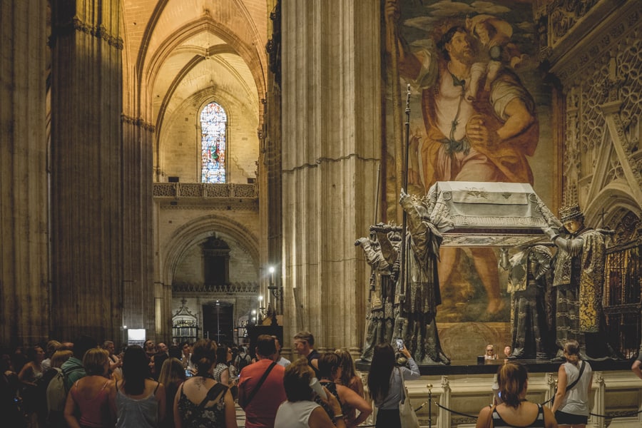 Tomb of Cristopher Columbus in Seville Cathedral