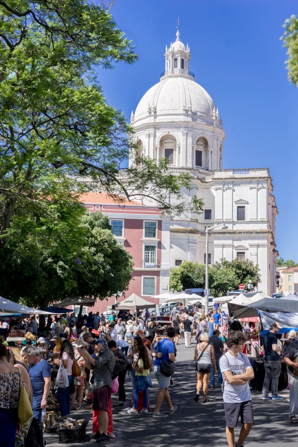 Feira de Ladra flea market in Lisbon
