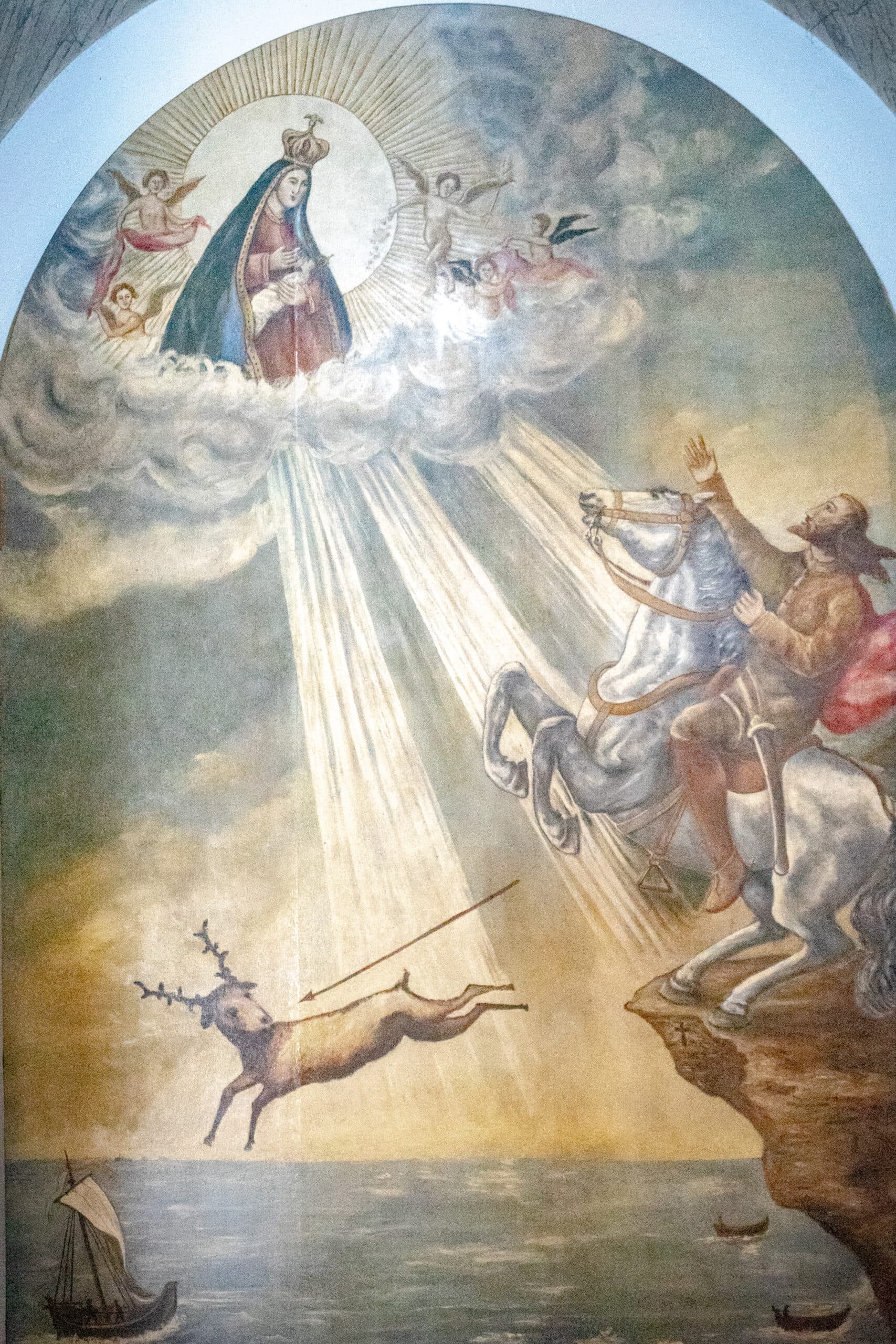 The Legend  of Nazare, seen inside the Church of Nossa Senhora da Nazaré (Sanctuary of Our Lady of Nazaré)
