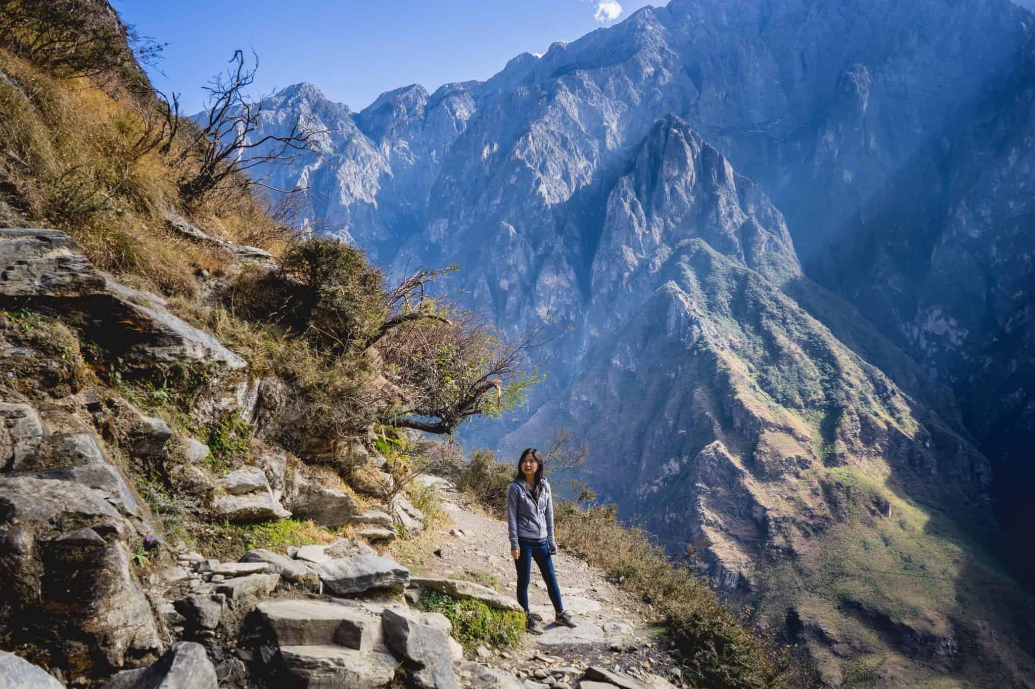 hiking the Tiger Leaping Gorge in Yunnan province, China 