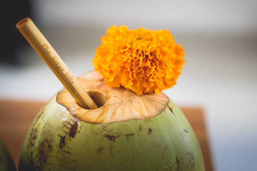 Coconut and bamboo straw, Bali