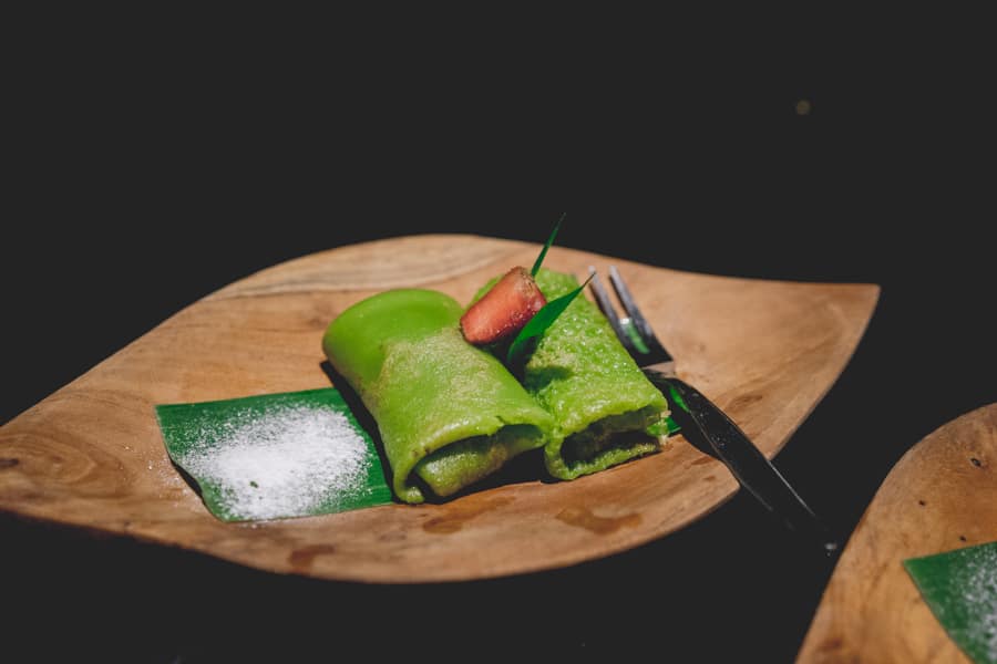 Dadar gulung, a traditional Indonesian dessert, Ubud