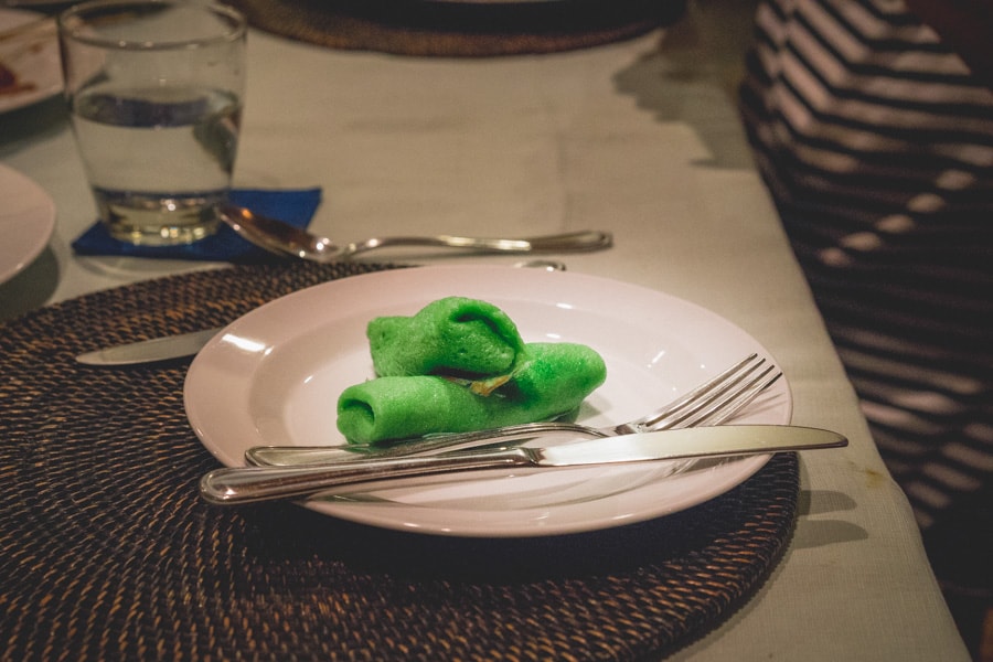 Dadar Gulung, a traditional Indonesian dessert