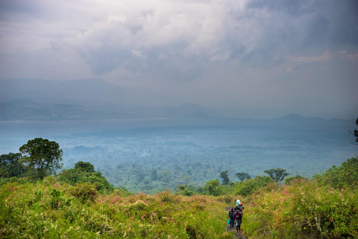 Hiking up Mount Nyiragongo, DRC