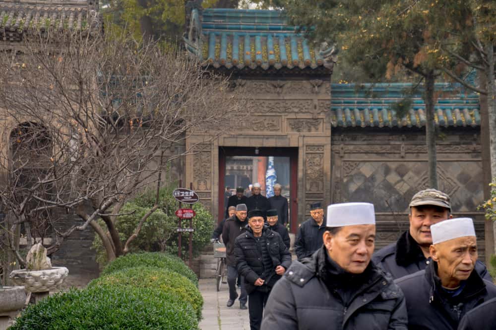 Chinese muslim worshipers at the Great Mosque