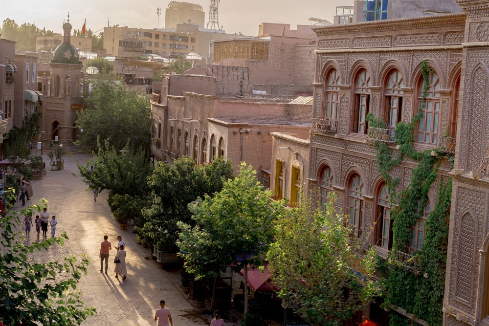 View of Kashgar Old City from a rooftop cafe