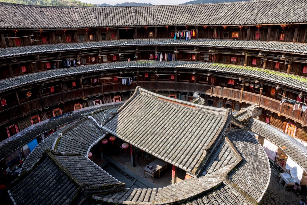 A tulou roundhouse in Yongding county, Fujian Province