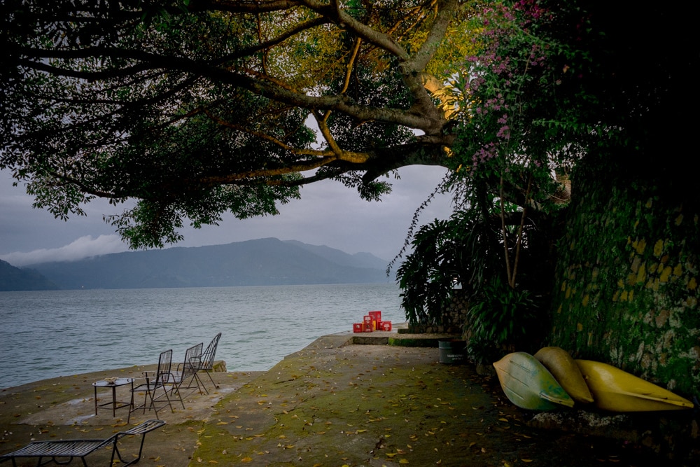 Canoes at a guesthouse in Tuktuk, Lake Toba