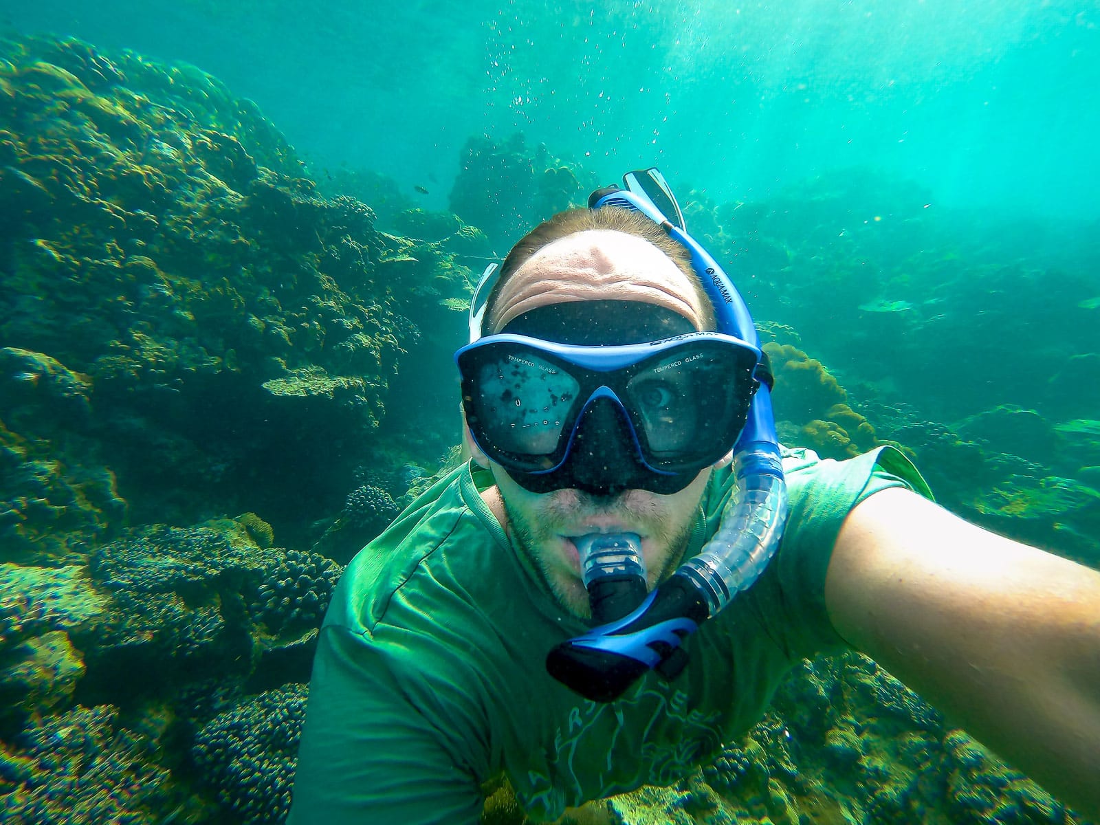 A photo of myself snorkeling in Asu Island, Sumatra