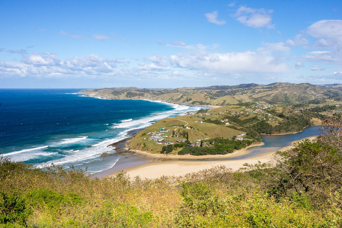 Approaching Tsweleni village on day 2 of the Wild coast hike between Port St Johns and Coffee Bay