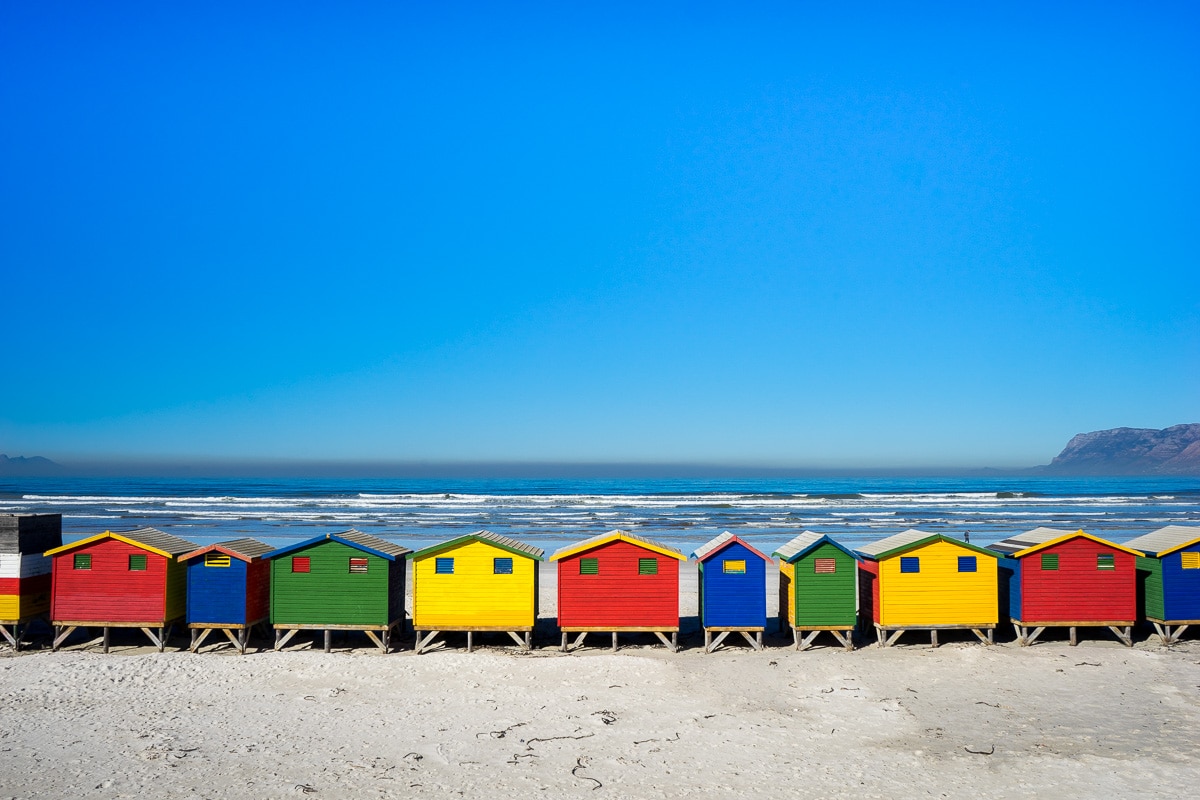 Colourful beach huts on Muizenberg Beach