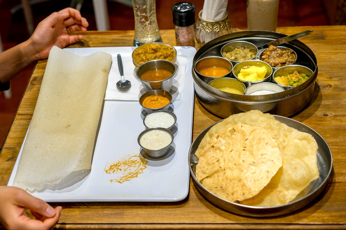 Indian food on Long Street in Cape Town