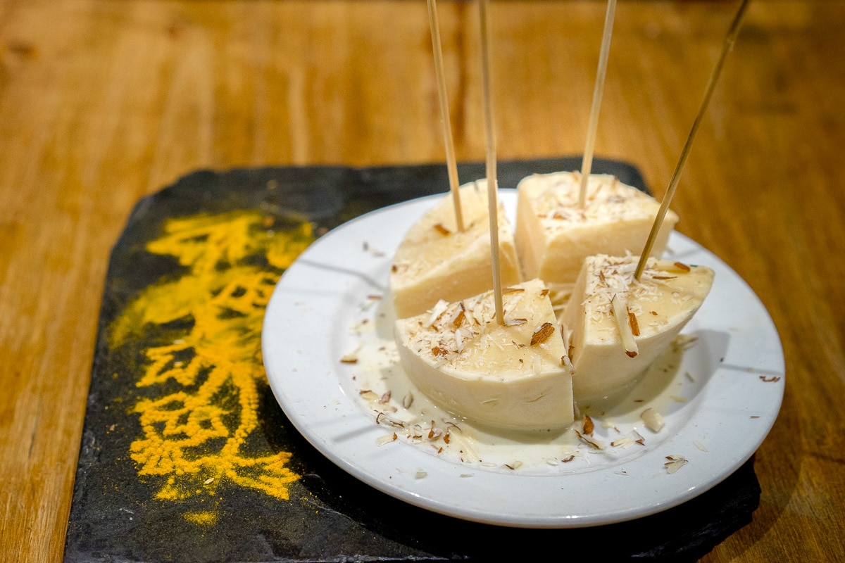 Four pieces of banana kulfi at Masala Dosa Indian restaurant on Long Street in Cape Town