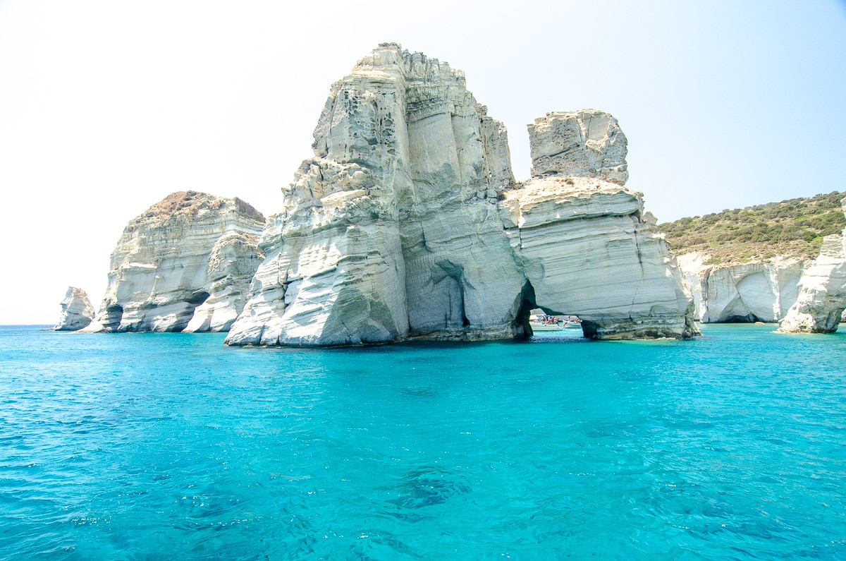 White rock formations and clear blue water of Kleftiko