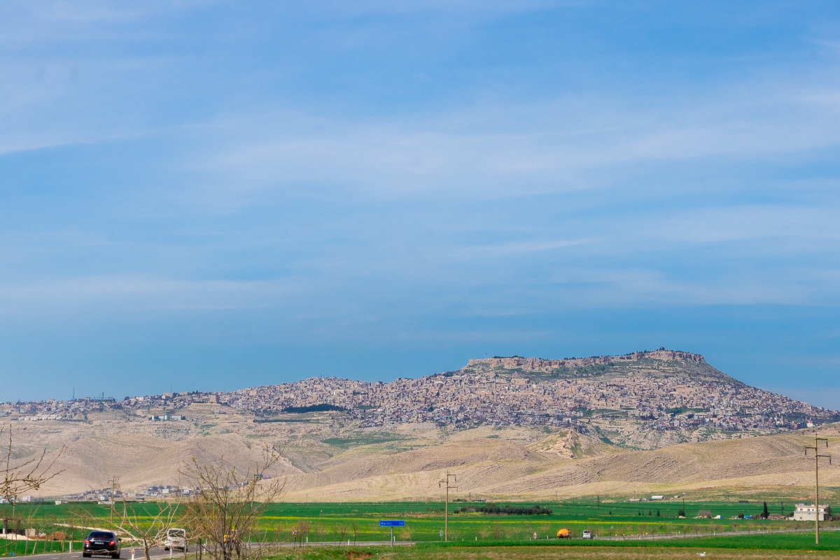 The city of Mardin as seen from the plains of Mesopotamia below