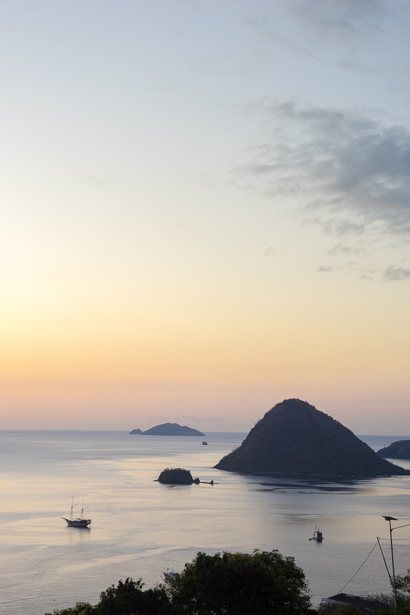Boats and islands seen from our window at la Cecile