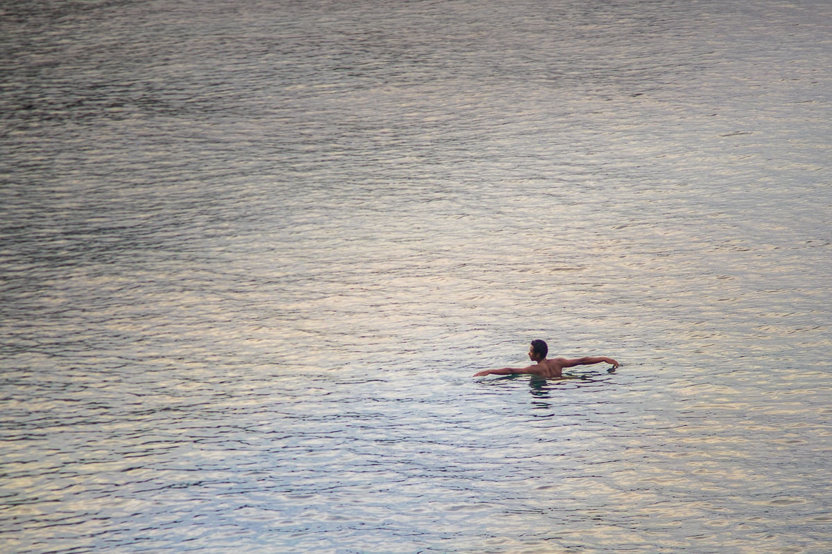 Man swimming in Amed