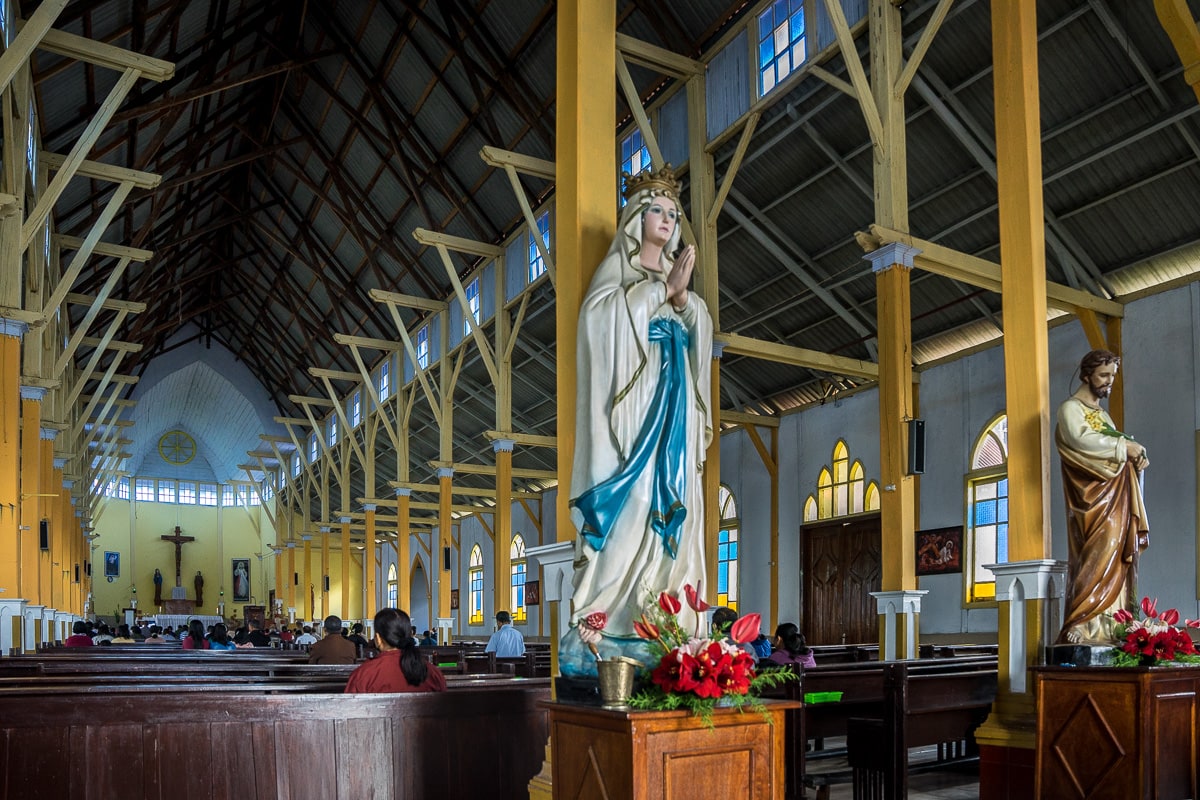 Ruteng Cathedral on the inside.