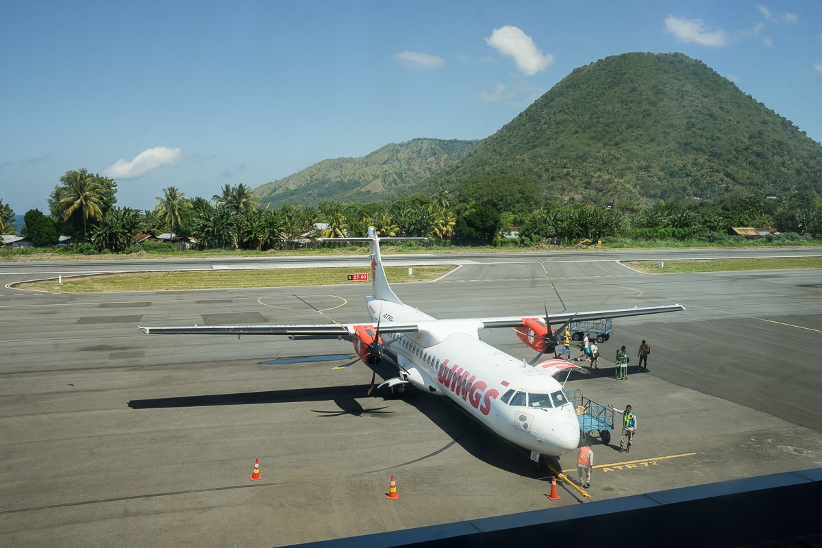A Wings Air airplane seen at Ende airport in Flores. We took this plane from Ende to Kupang in West Timor