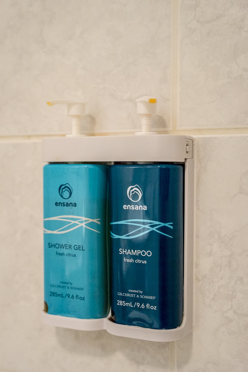 Ensana branded toiletries in the bathroom at the Svoboda Hotel