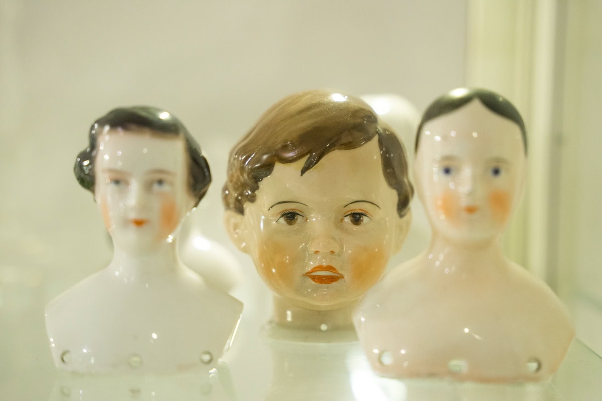 Porcelain figures in the museum of the Loket Castle in the Czech Republic