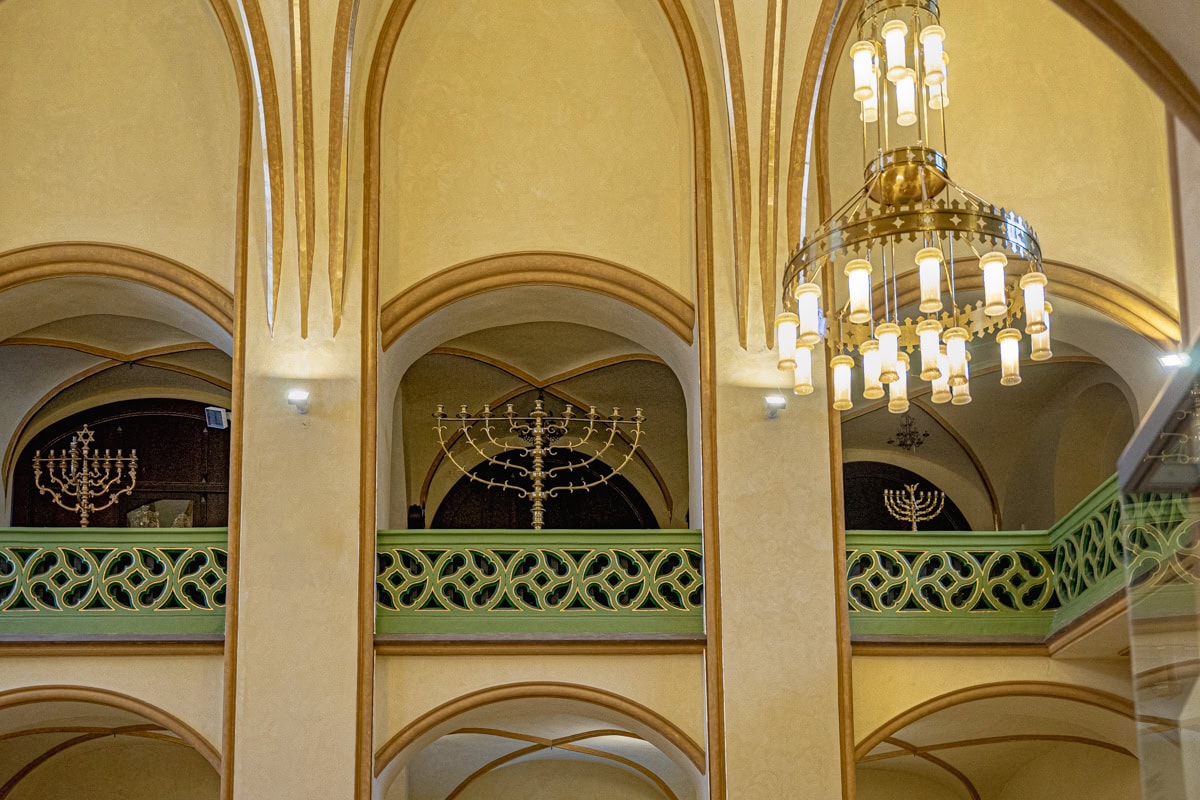 menorah, multibranched candelabra, used in the religious rituals of Judaism seen inside the Maisel Synagogue in Prague
