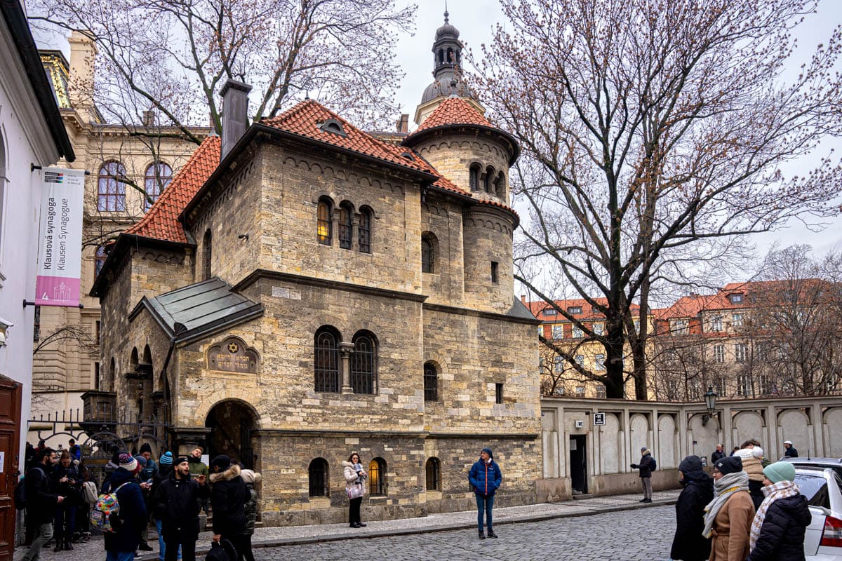 The facade of the Ceremonial Hall in Prague's Jewish Quarter