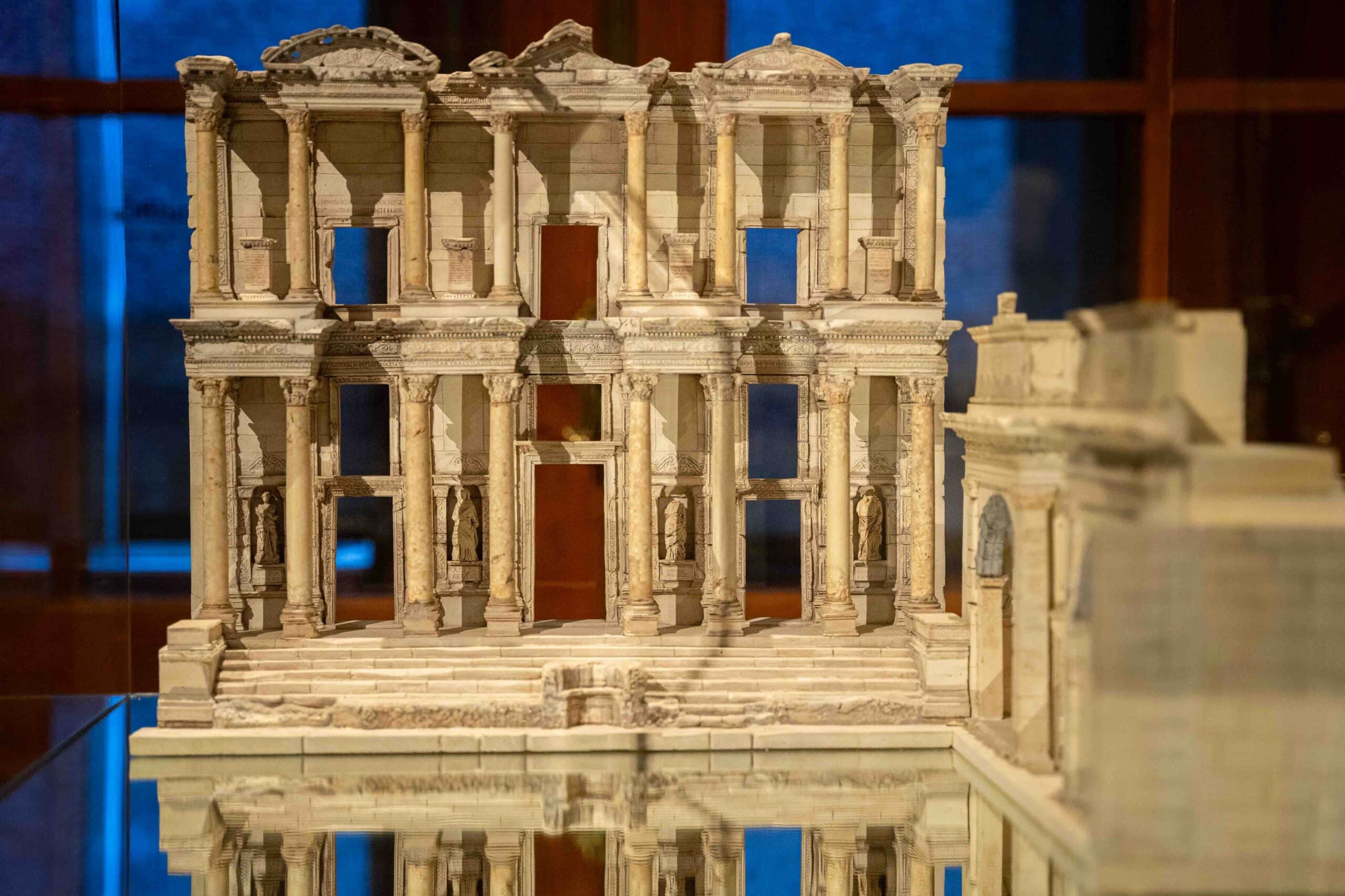 A scale model of the Celsus Library in Ephesus Türkiye in Vienna