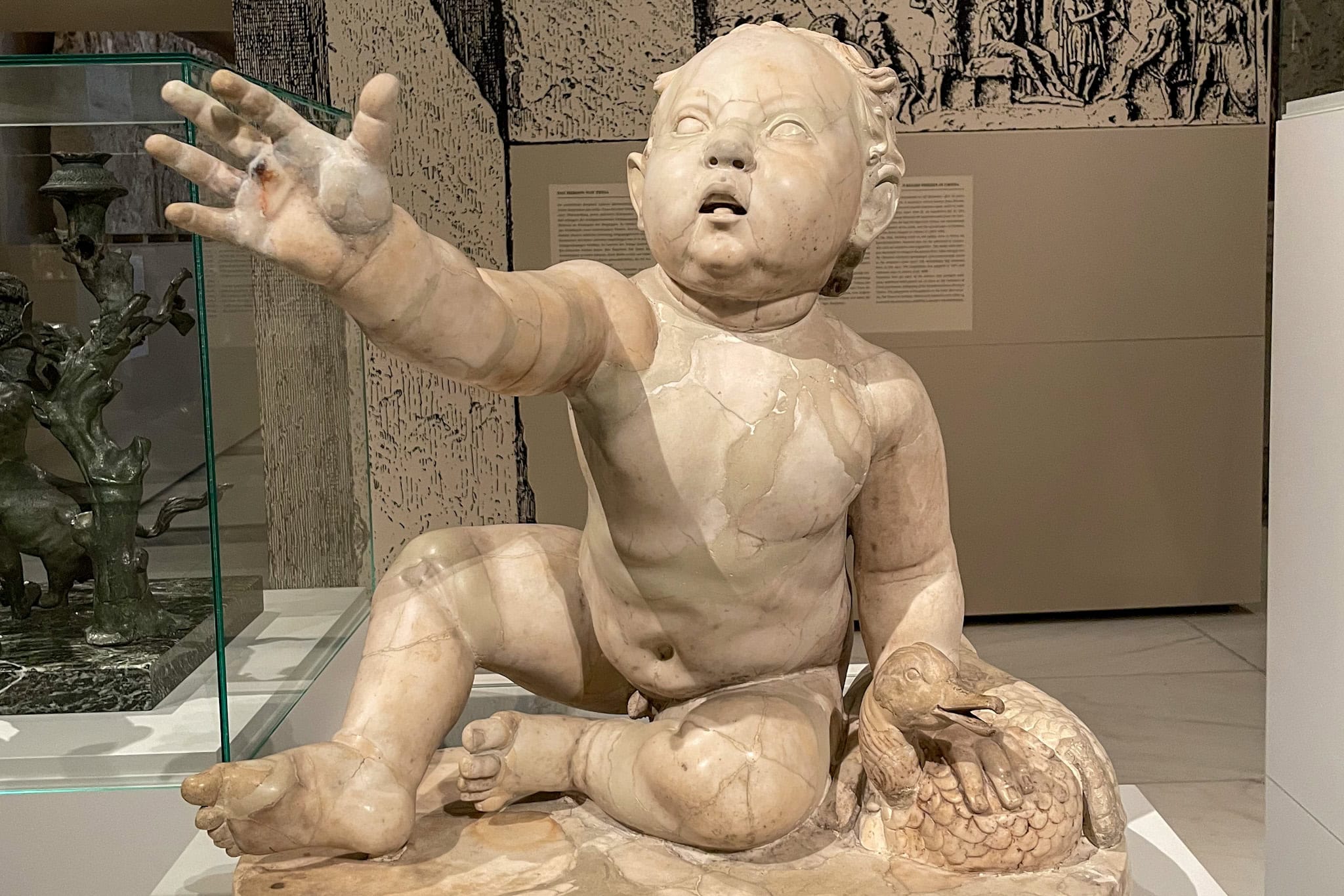 Boy with goose, a marble statue in the Ephesus Museum in Vienna