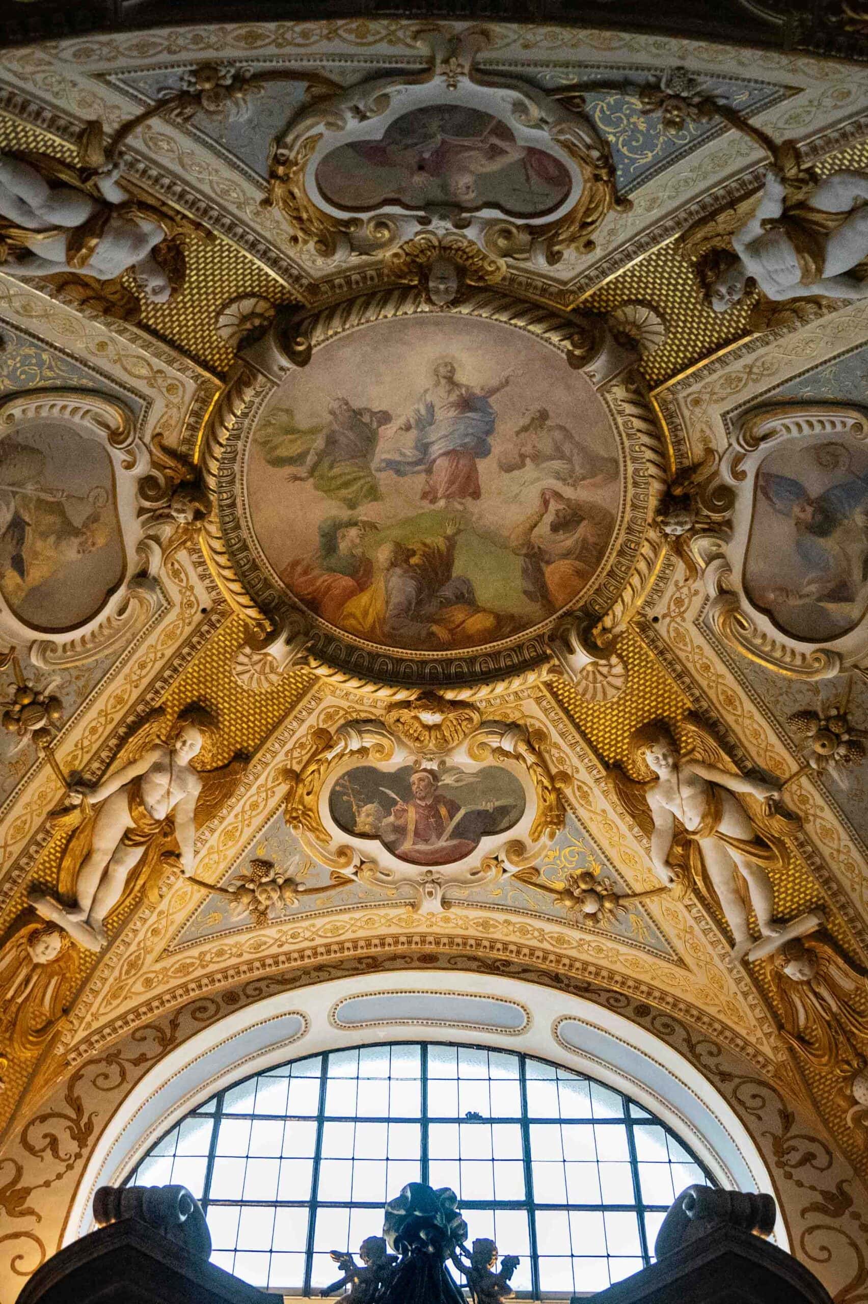 Detail of the frescoes inside the dome of Pfarre St. Michael (St Michael's Church) in Vienna