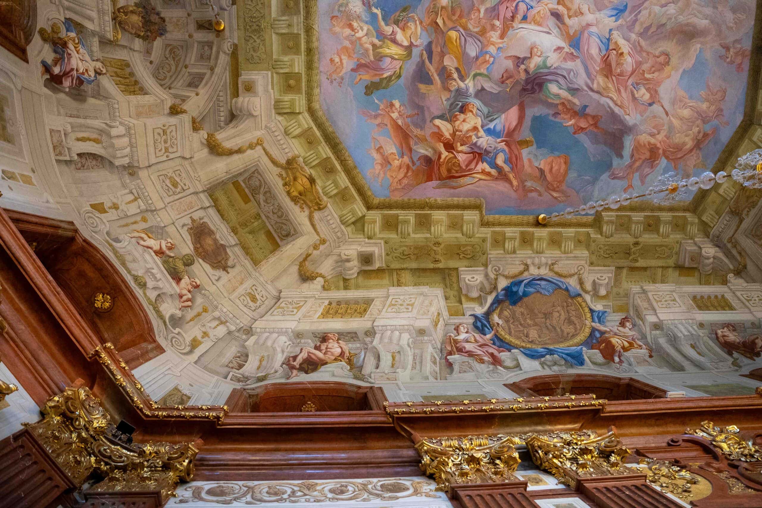 Frescoes on the ceiling of the Belvedere Palace