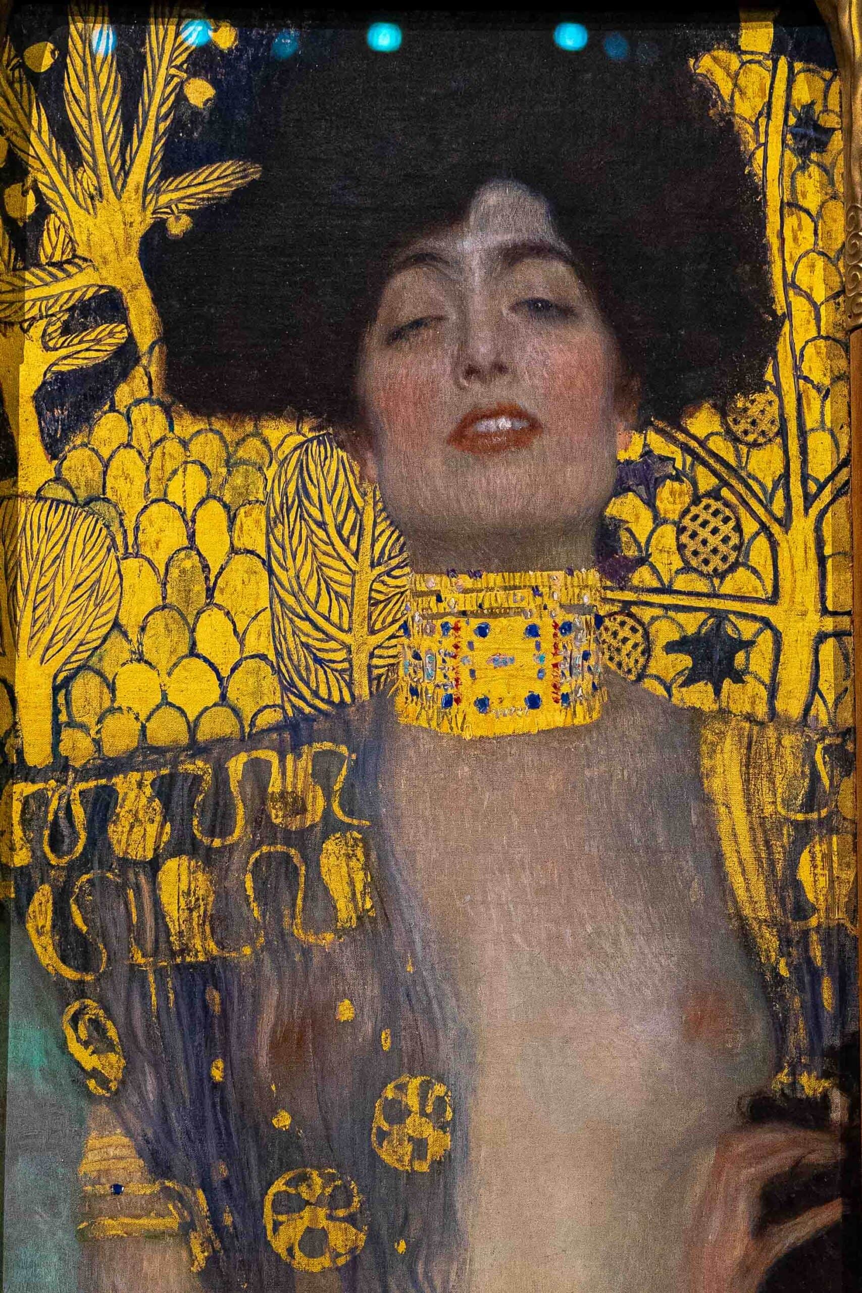 A detail of the painting,Judith and the Head of Holofernes by Klimt that we saw at the Belvedere during our 4 days in Vienna