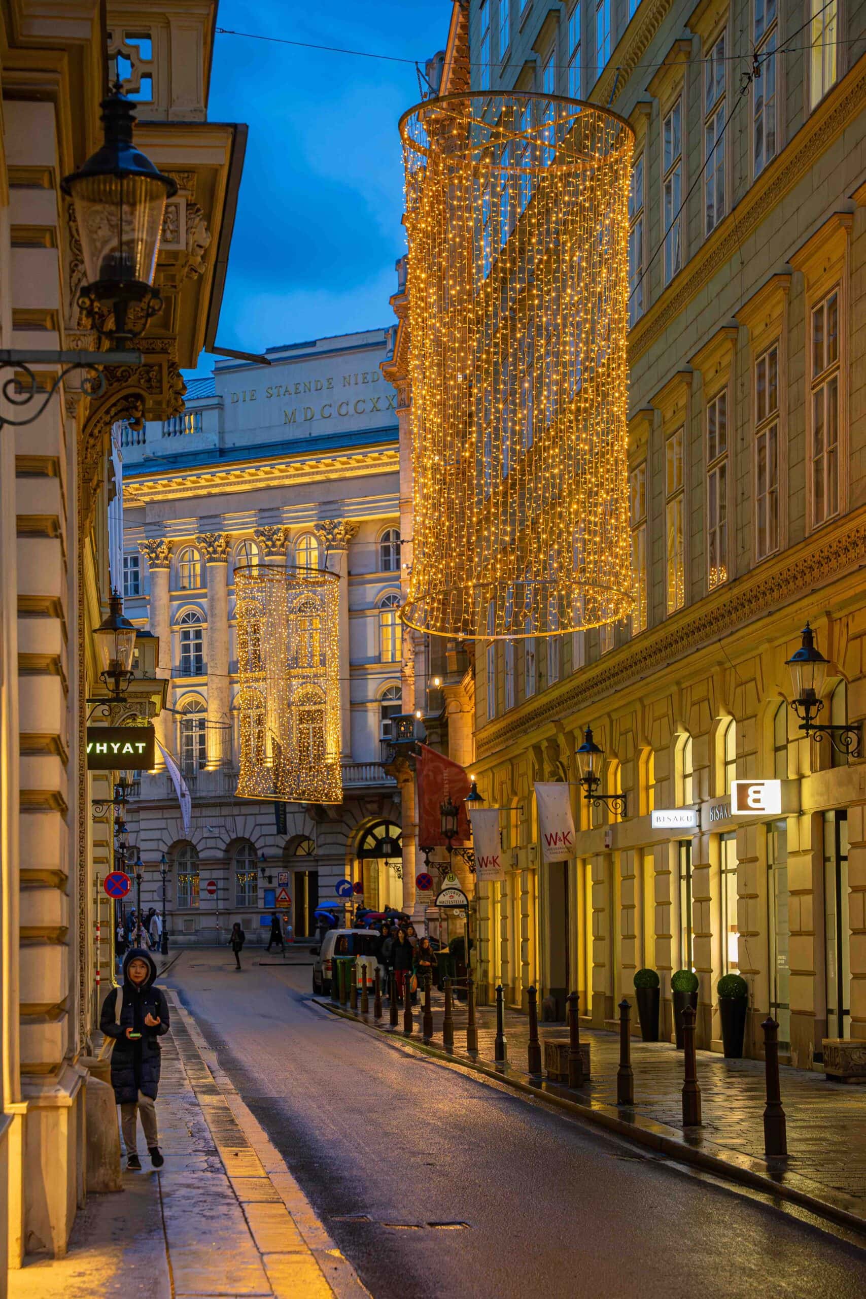 Vienna in December Christmas lights