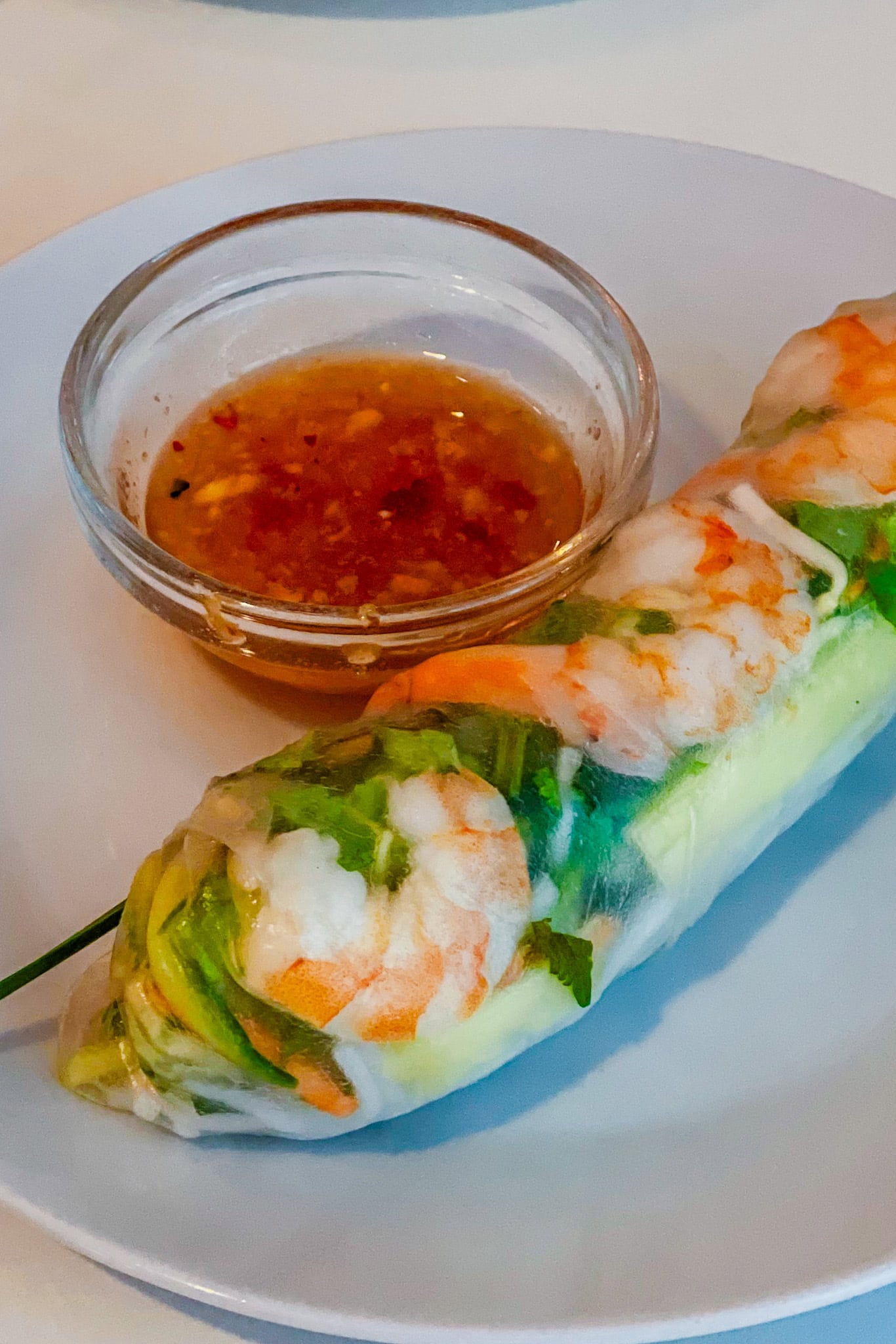 Shrimp summer rolls with dipping sauce we had at Banh Mi Hoi An in Vienna