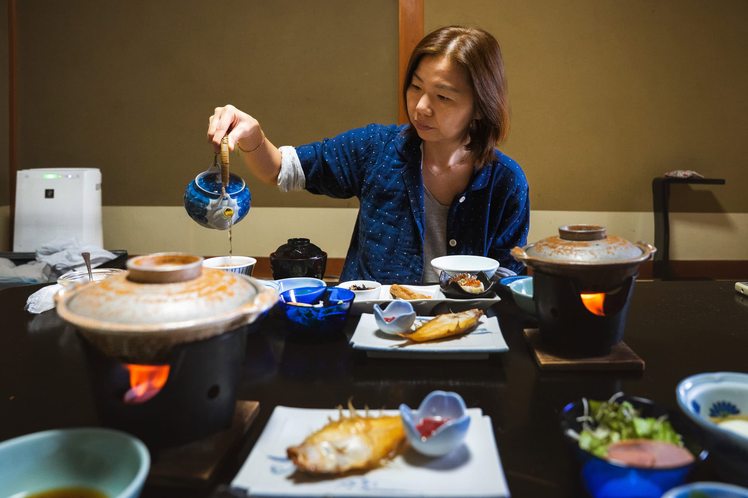 Breakfast at our ryokan in Kinosaki Onsen