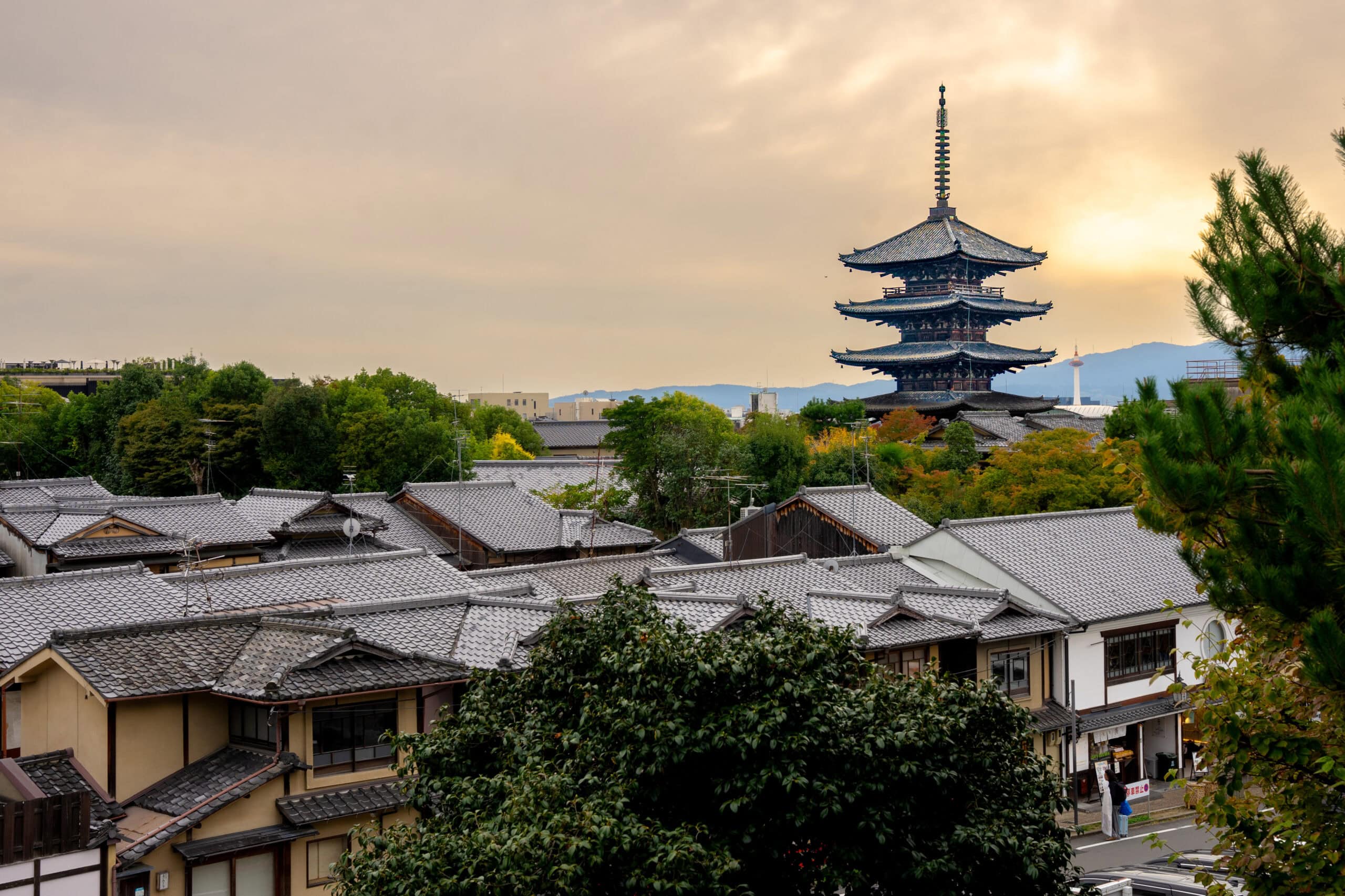 A wooden pagoda in Kyoto